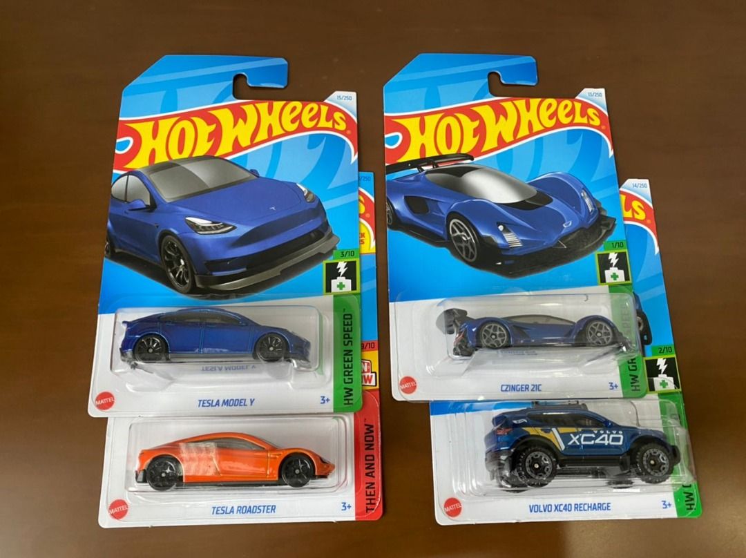 Hot Wheels Green Speed Tesla Y Roadster Czinger Zic Volvo XC40 Recharge Hobbies Toys Toys