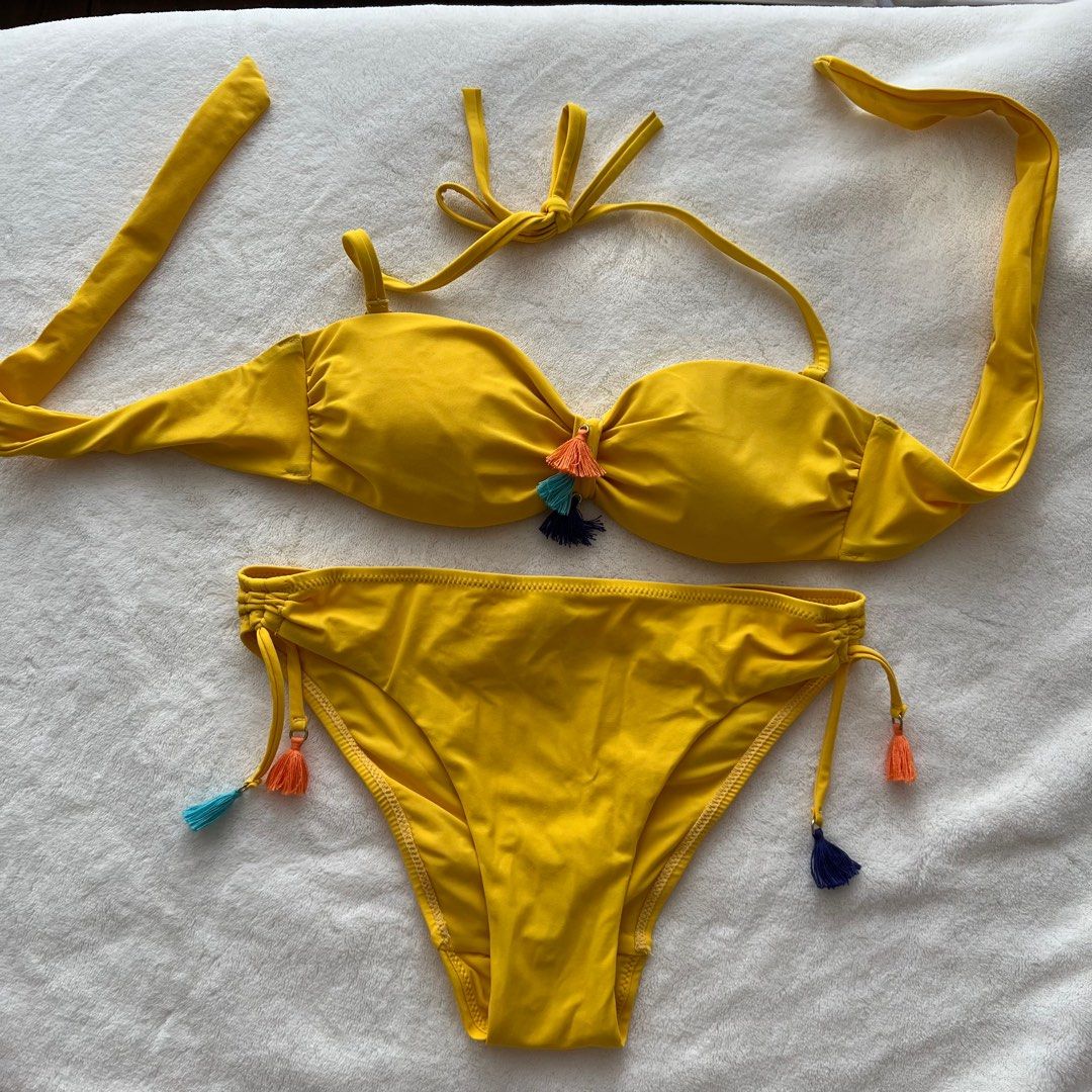 Cute Yellow Bikini Women S Fashion Swimwear Bikinis Swimsuits On Carousell