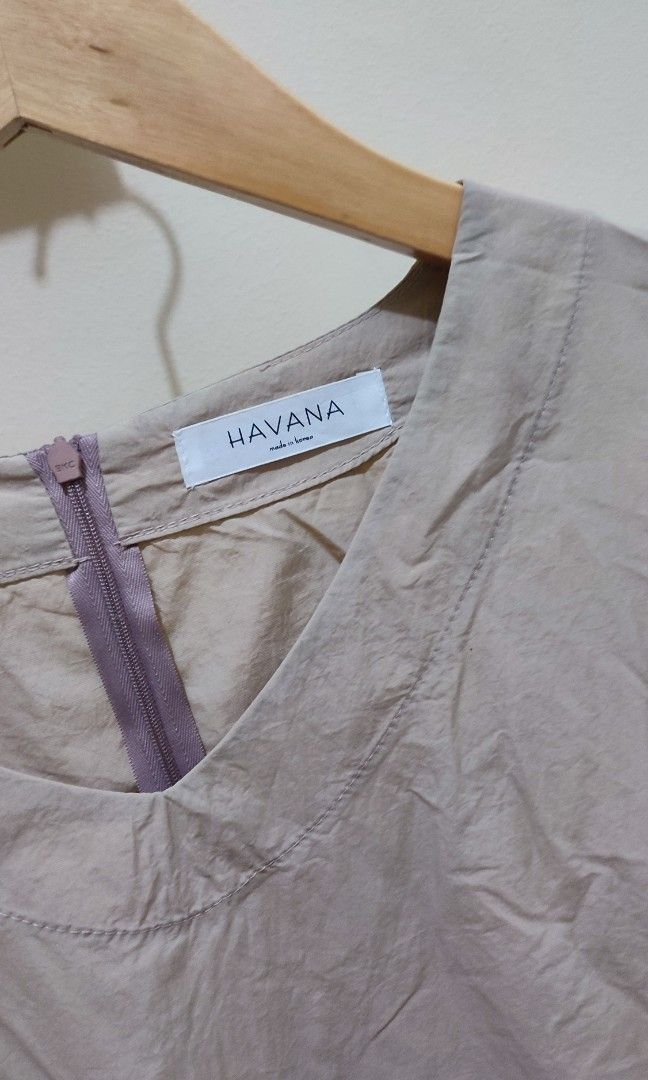 Mididress Dress Havana Nude Fesyen Wanita Pakaian Wanita Gaun Rok