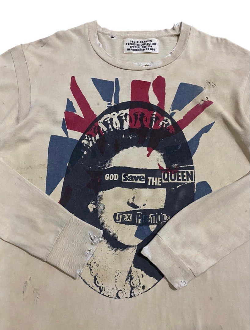 Distressed Seditionaries Sex Pistols 666 PUNK ENOUGH Men S Fashion Tops Sets Tshirts