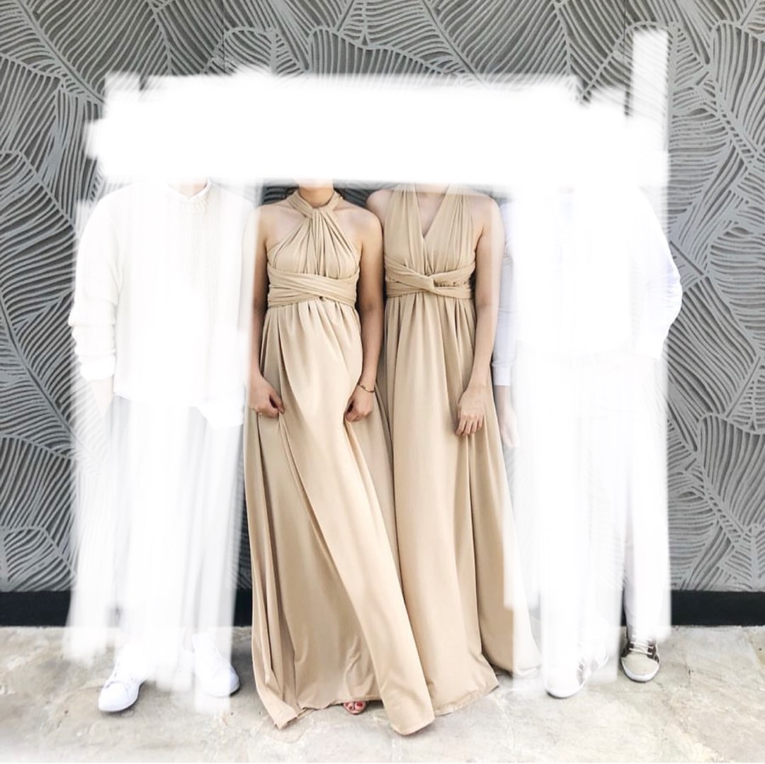 Multiway Dress Long Warna Coksu Nude Coklat Gaun Bridesmaid Include