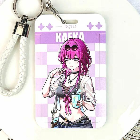 Honkai Star Rail Kafka Beach Wear Bikini Version Hsr Card Case Holder With Ring And Strap