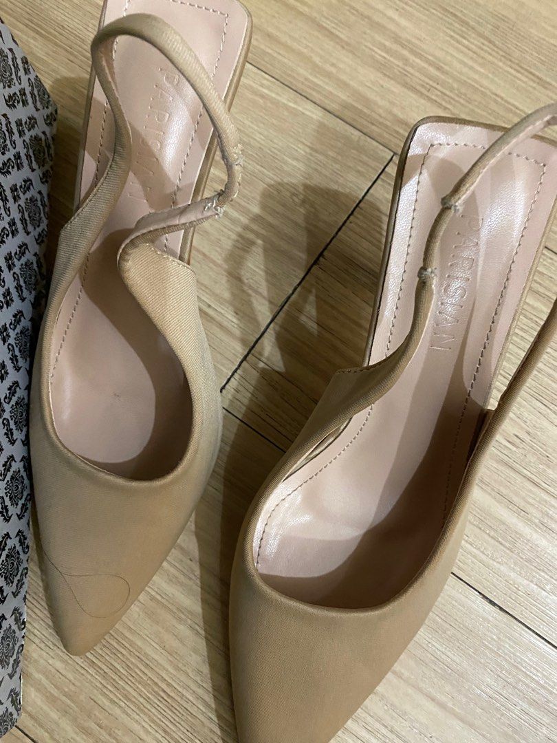 Parisian Nude Sling Back Heels Women S Fashion Footwear Flats