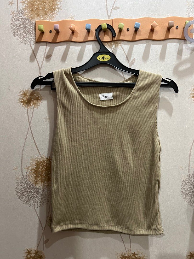 Reese Sand Nude Top Knit Fesyen Wanita Pakaian Wanita Atasan Di