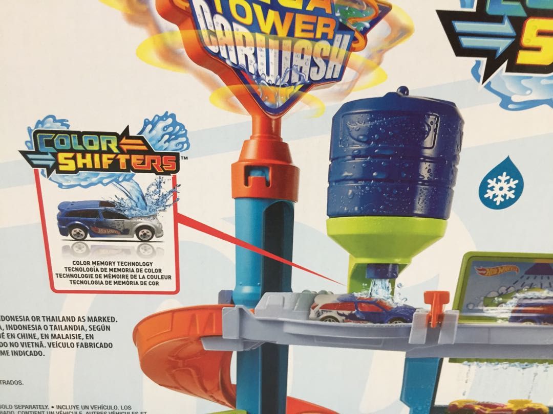 Hot Wheels Mega Tower Car Wash Racing Colour Change Action Hobbies Toys Toys Games On