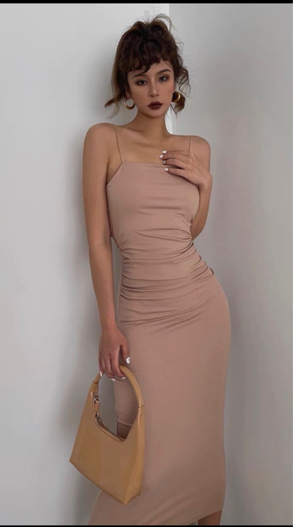 Sexyback Beige Nude Bodycon Dress Women S Fashion Dresses Sets