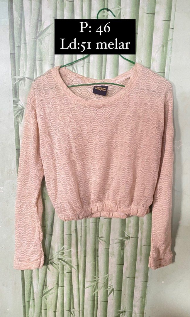 Long Sleeve Nude Fesyen Wanita Pakaian Wanita Atasan Di Carousell