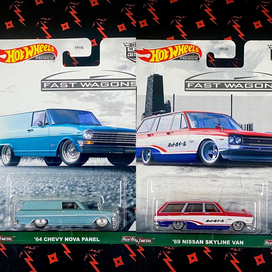 Hot Wheels NISSAN SKYLINE Van CHEVY NOVA Panel Hotwheels FAST WAGONS Hobbies Toys Toys