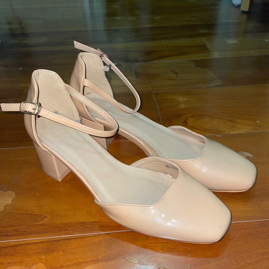 Parisian Nude Closed Toe Block Heel Women S Fashion Footwear Heels