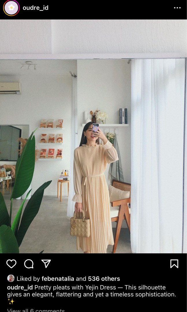 Oudre Yejin Pleated Pleats Dress In Nude Fesyen Wanita Pakaian Wanita