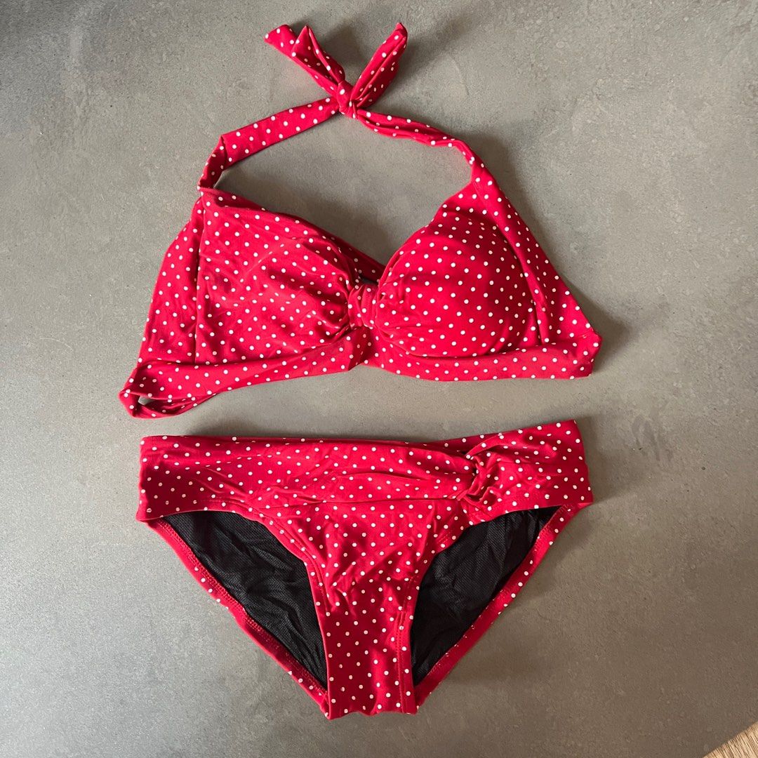 Red Polka Dot Bikini Set Women S Fashion Swimwear Bikinis