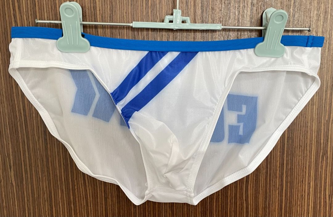 Egde Sash Super Low Rise See Through Bikini Blue X White Men S Fashion Bottoms New Underwear
