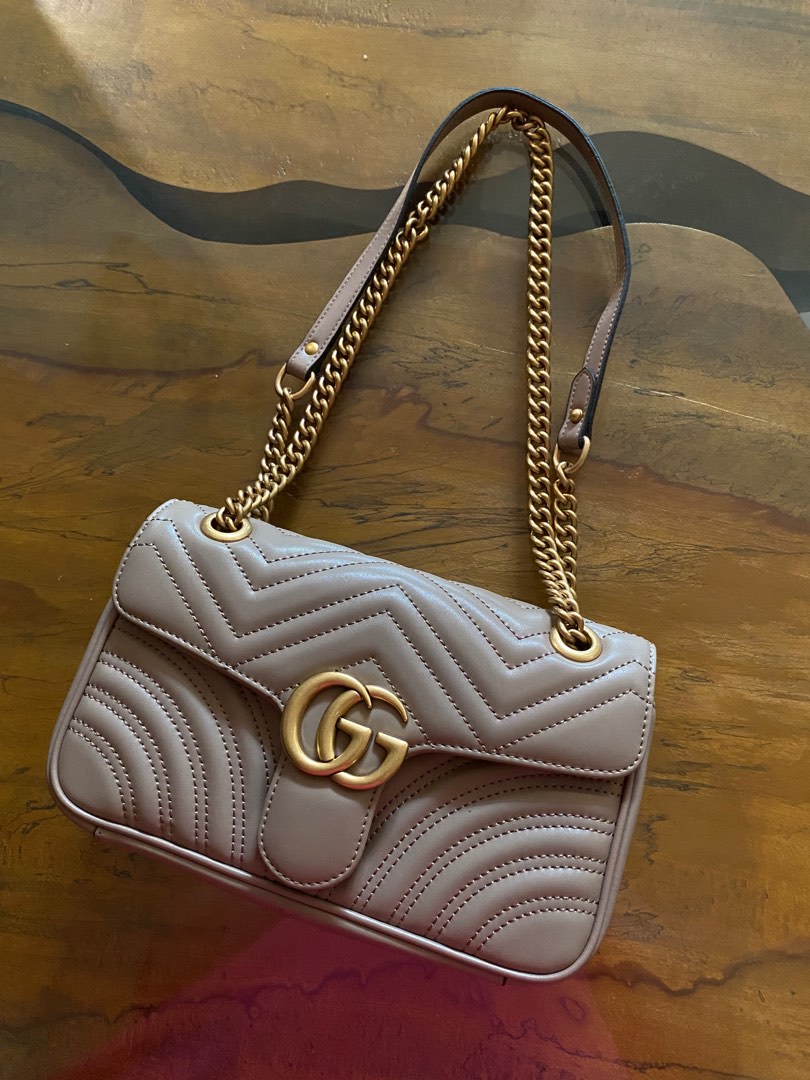 Gucci Marmont Nude Fesyen Wanita Tas Dompet Di Carousell