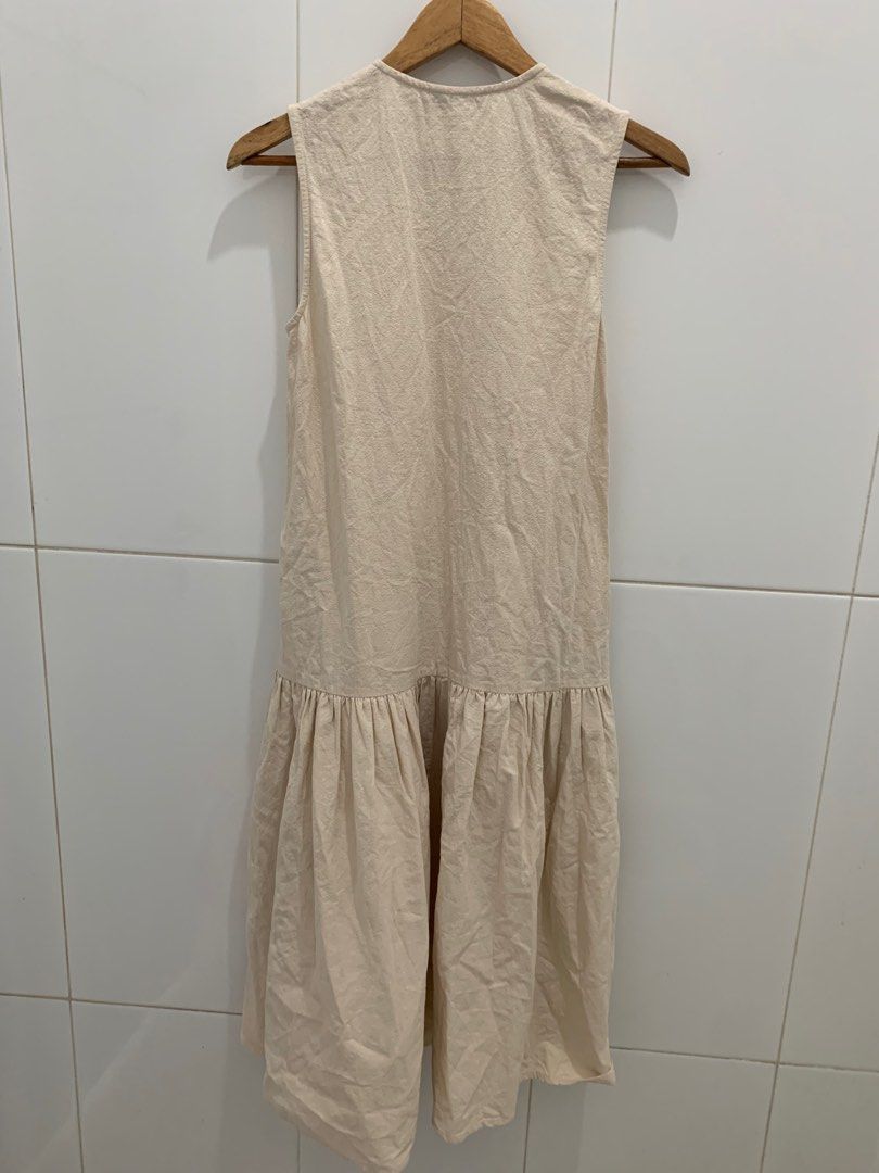 Love Bonito Cream Nude Lysandra Textured Button Down Midi Dress Krem