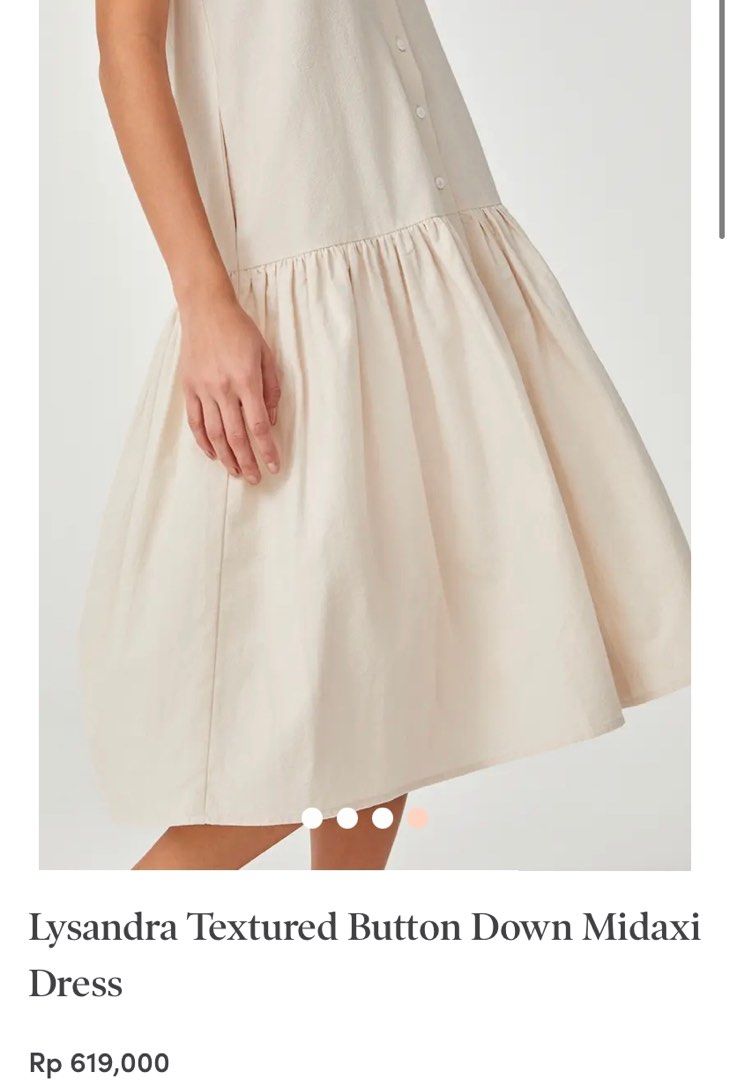 Love Bonito Cream Nude Lysandra Textured Button Down Midi Dress Krem