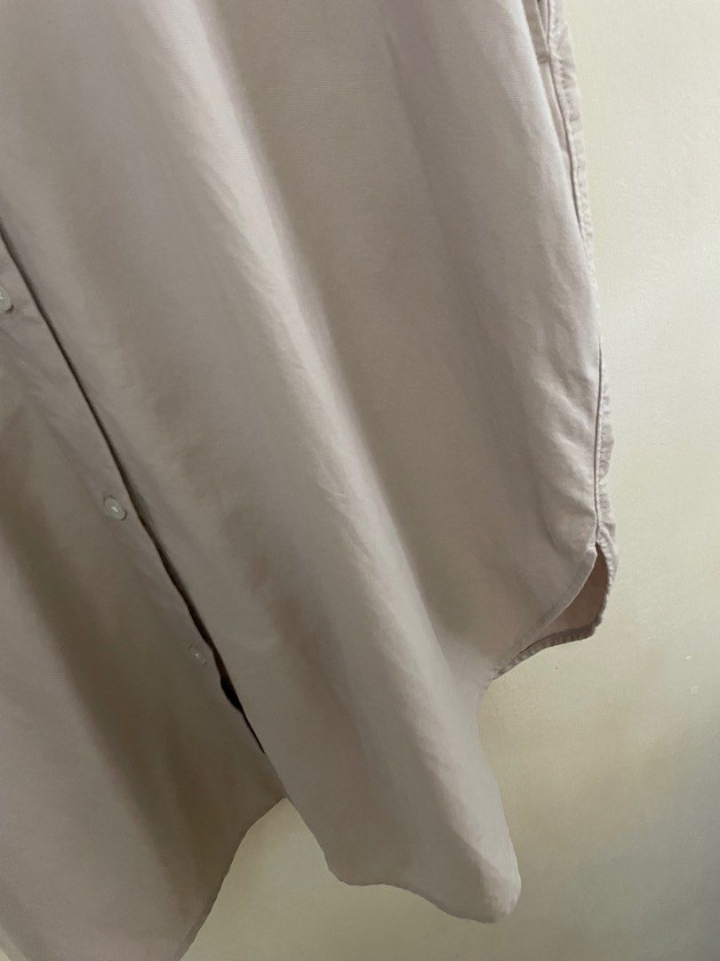 Muji Nude Chino Sleeve Shirt Dress Women S Fashion Dresses Sets Dresses On Carousell