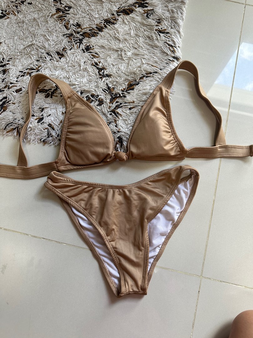 Sew Local Nude Two Piece Bikini In Coffee Women S Fashion Swimwear