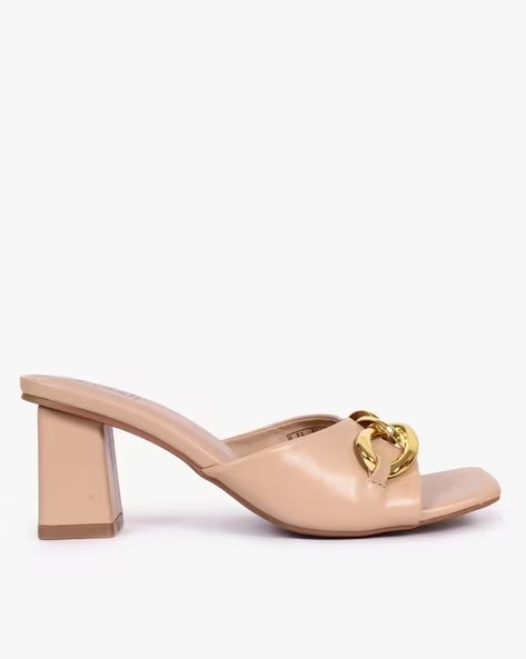 Brash Nude Block Heels With Gold Chain Accent X Zara X Melissa Women S