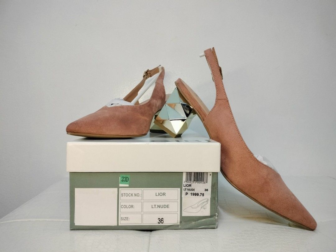 Nude Pink Block Heels GIBI Women S Fashion Footwear Heels On Carousell