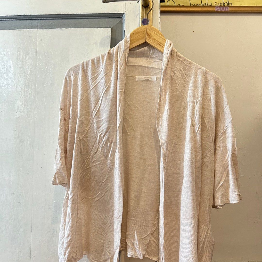 Knit Outer Chocol Raffine Nude Creme Fesyen Wanita Pakaian Wanita