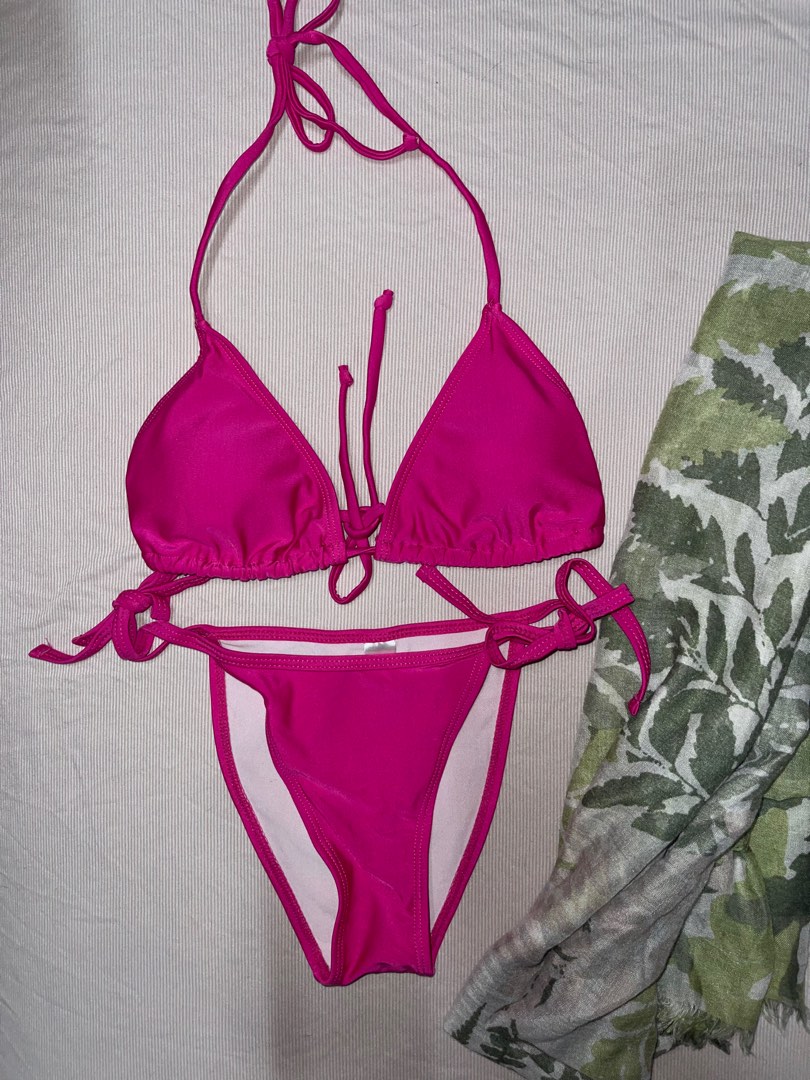 Cheeky Two Piece Bikini In Magenta Women S Fashion Swimwear Bikinis Swimsuits On Carousell