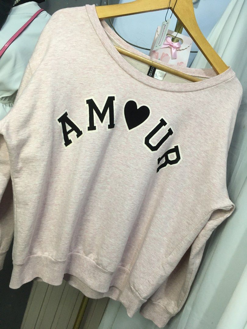 Sweater Pink Nude Cantik Hnm Divided Fesyen Wanita Pakaian Wanita