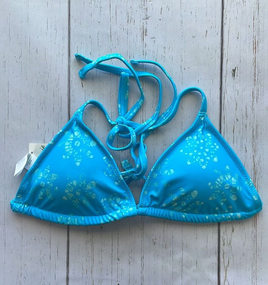 AERIE String Triangle Bikini Top In Starburst Blue Fesyen Wanita
