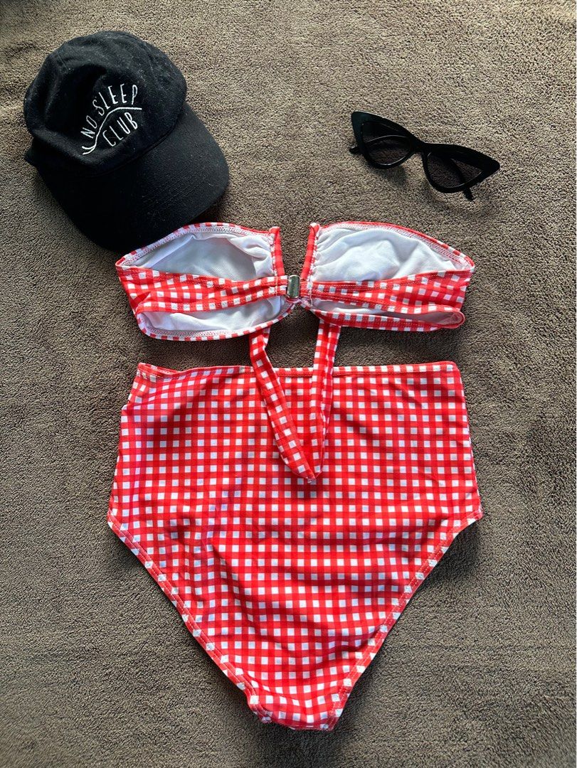 Red Checkered Bikini Women S Fashion Swimwear Bikinis Swimsuits On