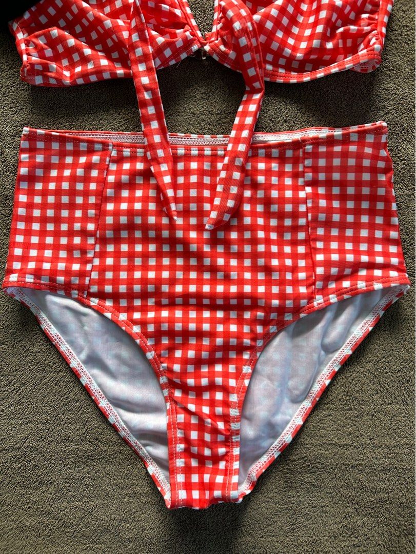 Red Checkered Bikini Women S Fashion Swimwear Bikinis Swimsuits On