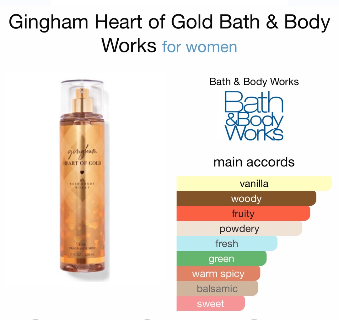 ORIGINAL BBW Gingham Heart Of Gold Beauty Personal Care Fragrance