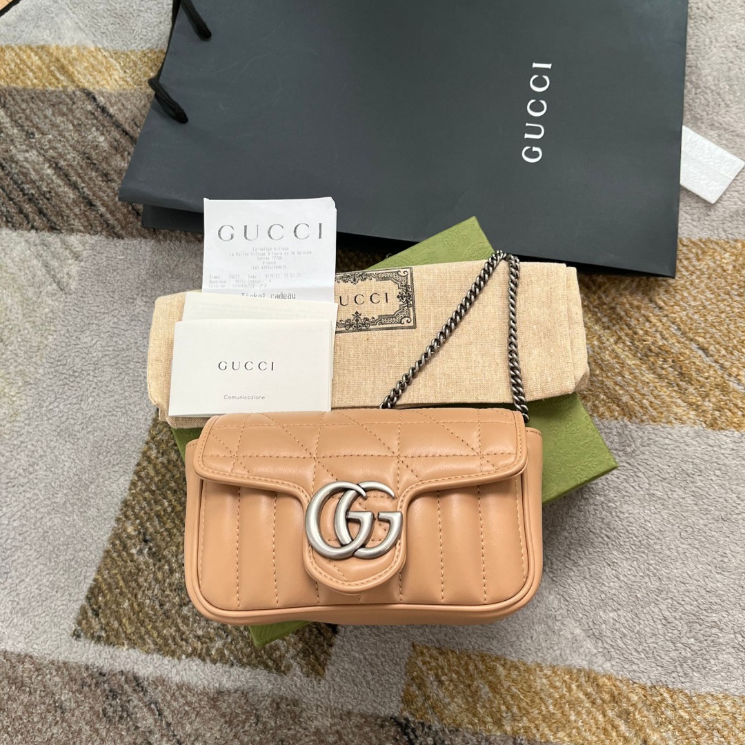 Gucci Supermini Marmont Nude With Box Db Booklet Peperbag Copyrec Thn