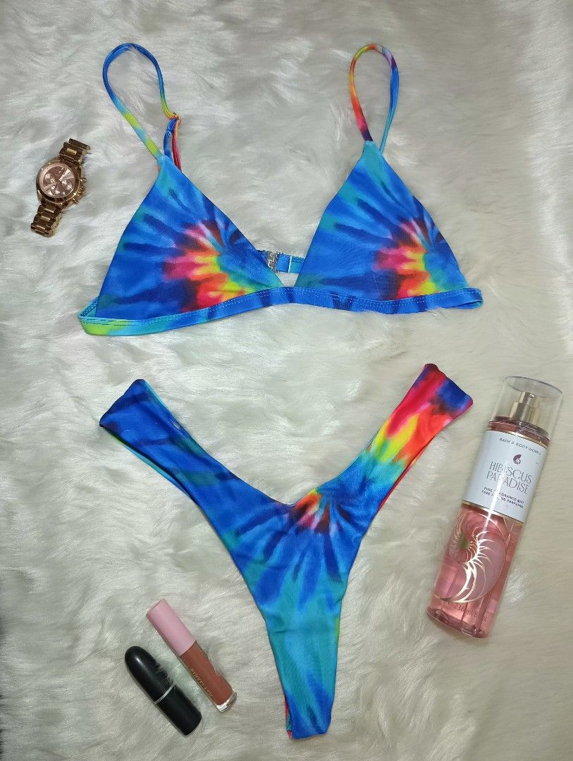 Tie Dyed Bikini Shein Women S Fashion Swimwear Bikinis Swimsuits
