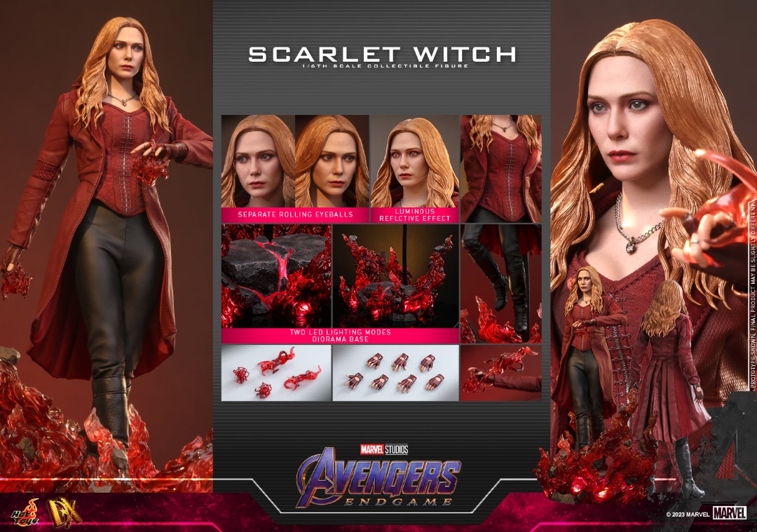 原價放 Hot Toys DX35復仇者聯盟4 終局之戰紅女巫 1 6比例珍藏人偶 膠髮版 Avengers Endgame Scarlet Witch sculpted