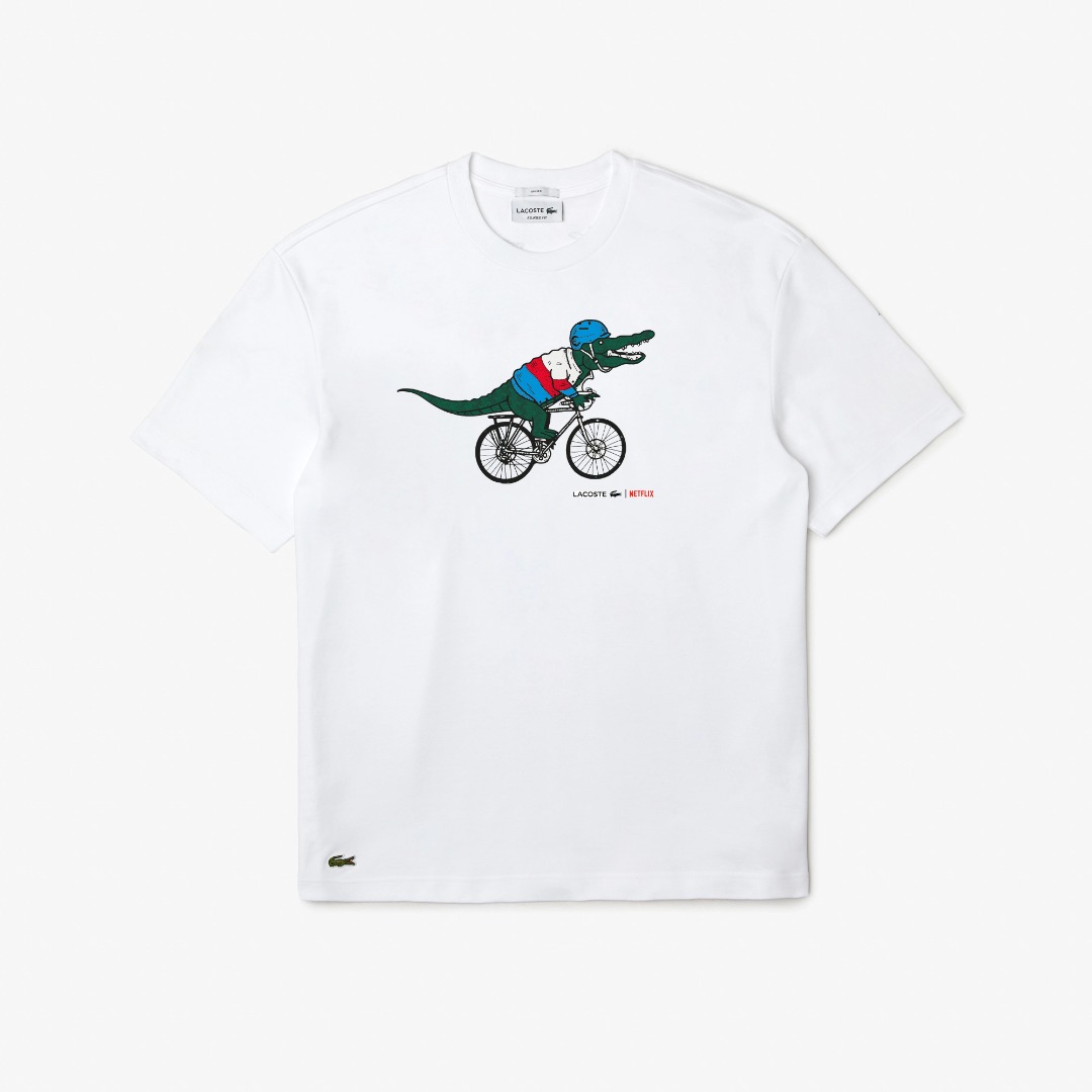 Mens Lacoste X Netflix Sex Education Organic Cotton T Shirt Men S