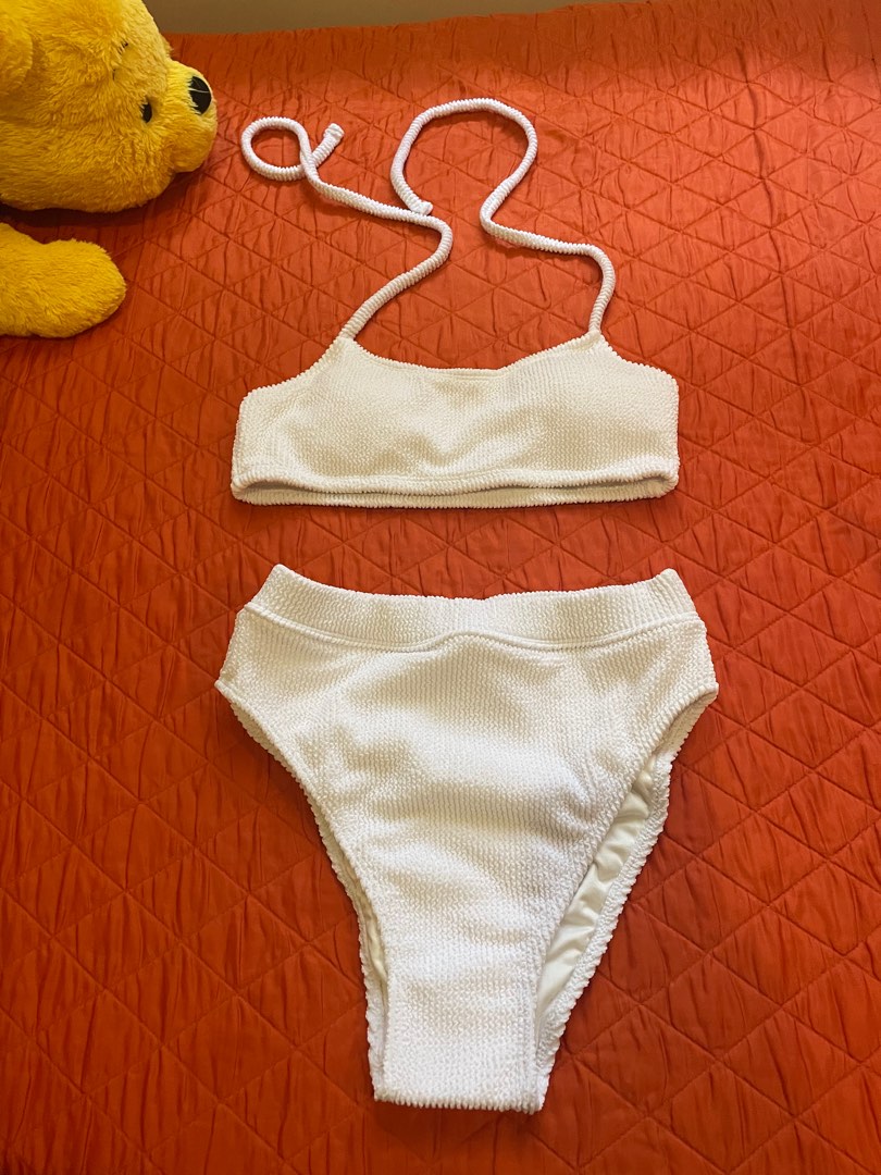 Nude Swim White Crinkle Bikini Women S Fashion Swimwear Bikinis