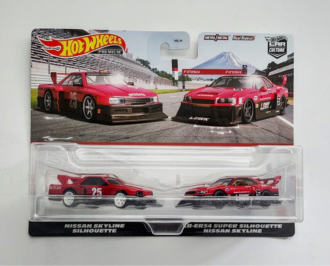 Hotwheels 2 Pack Nissan Skyline Silhouette LB ER34 Super Silhouette Nissan Skyline Hot