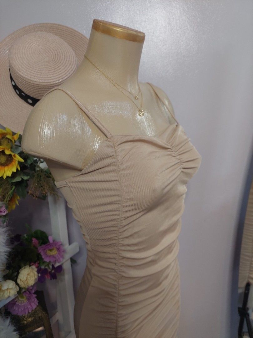Nude Bodycon Dress Women S Fashion Dresses Sets Dresses On Carousell