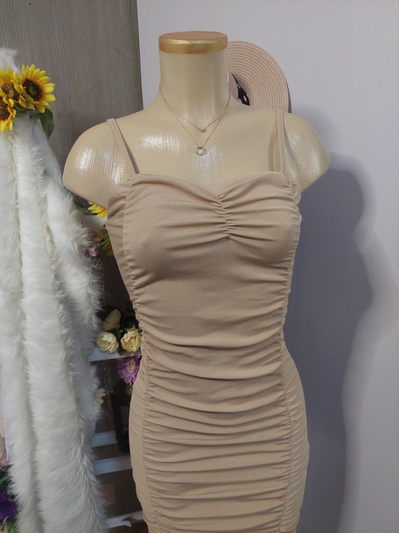 Nude Bodycon Dress Women S Fashion Dresses Sets Dresses On Carousell