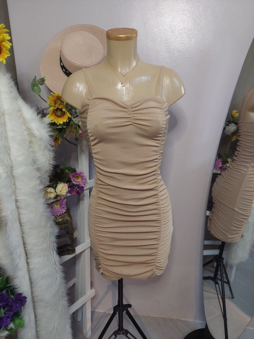 Nude Bodycon Dress Women S Fashion Dresses Sets Dresses On Carousell