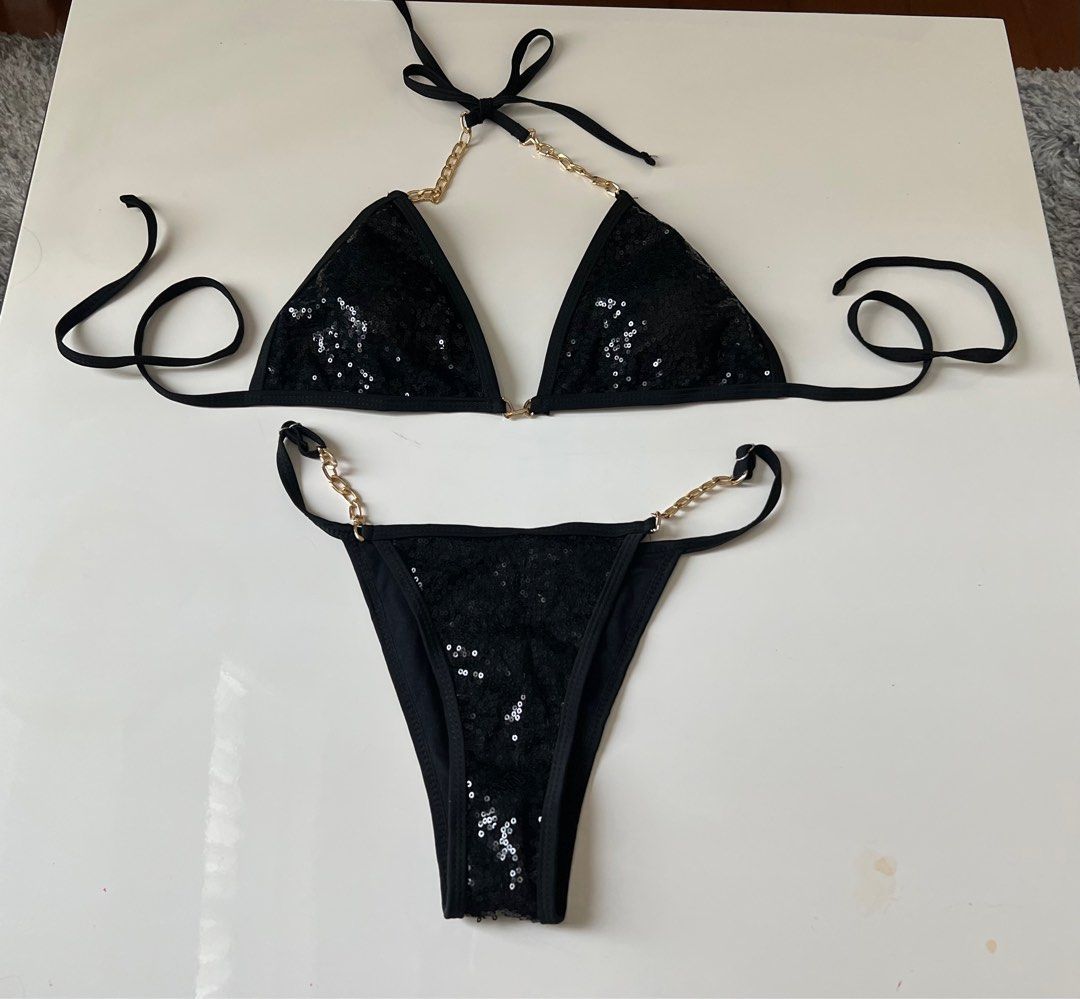 Shein Push Up Black Bikini Used Once Women S Fashion Swimwear