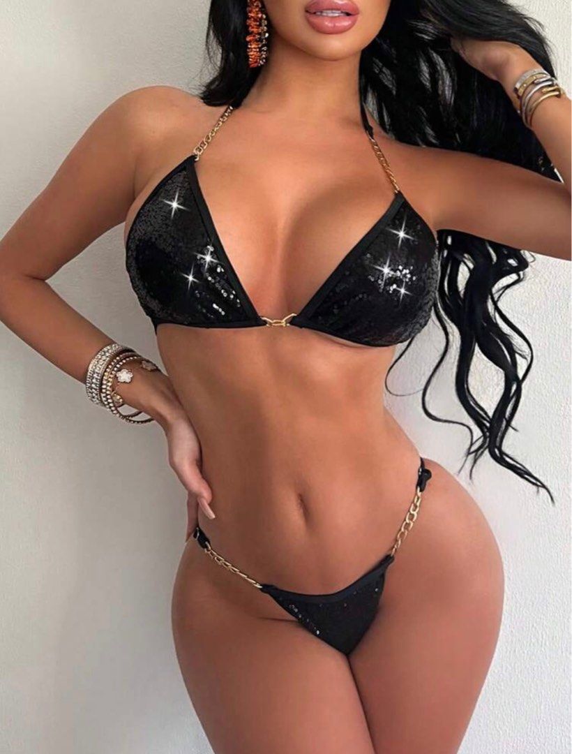 Shein Push Up Black Bikini Used Once Women S Fashion Swimwear