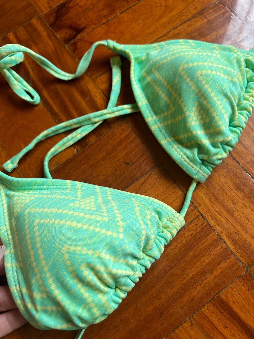 Neon Green Bikini Top Women S Fashion Swimwear Bikinis Swimsuits On Carousell