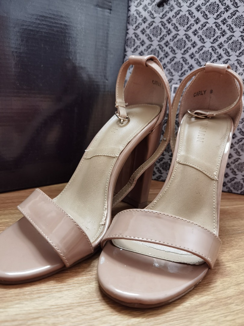 Parisian Carly Nude Block Heels Women S Fashion Footwear Heels On