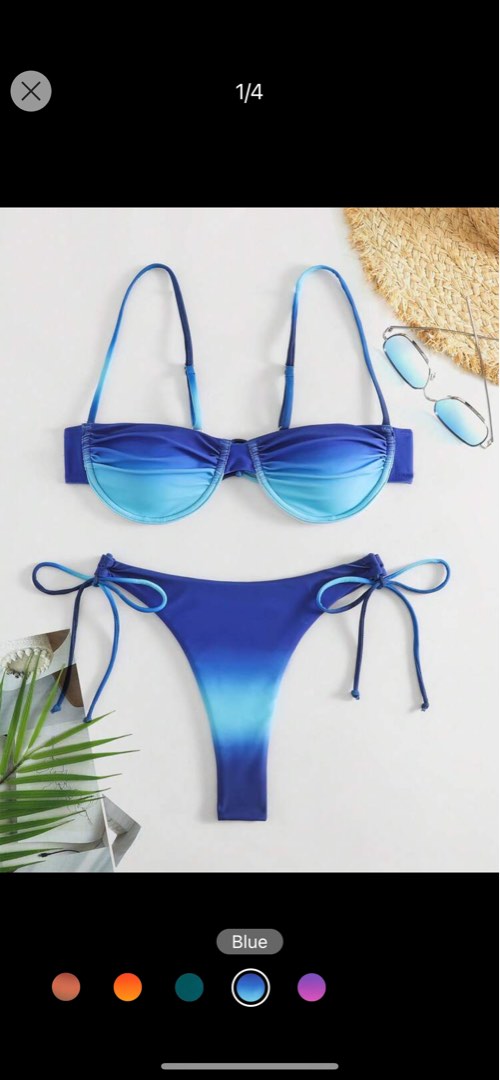 Royal Blue Ombre Two Piece Underwire Bikini Women S Fashion Swimwear
