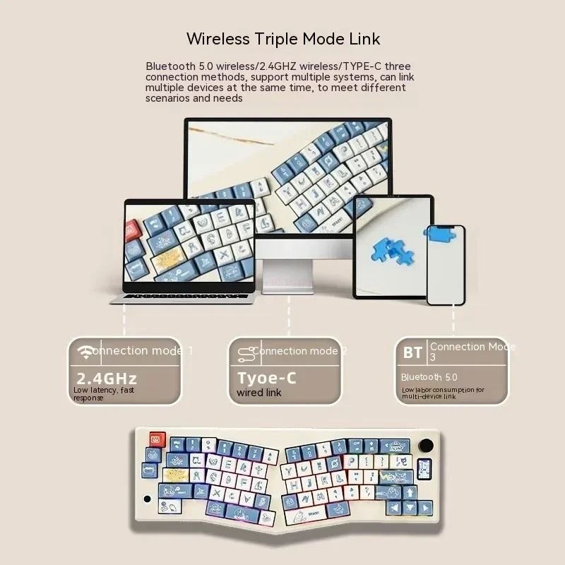 Cidoo Abm Alice Wireless Keyboard Kit Gasket Structure Rgb Support Qmk Via Hot Swap Akko