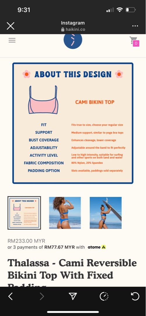Haikini Bikini Top Women S Fashion Swimwear Bikinis Swimsuits On