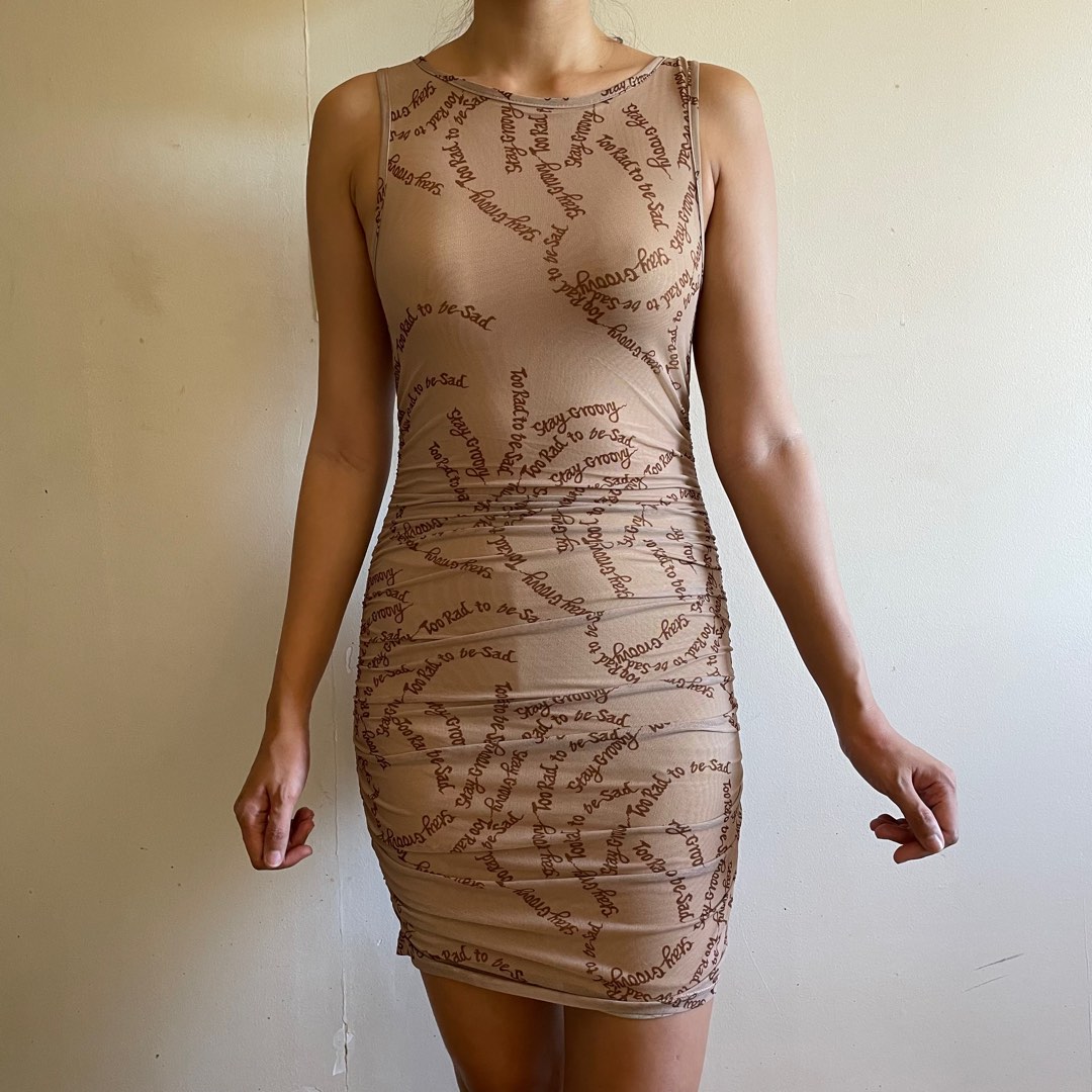 Shein Bae Nude Bodycon Dress Women S Fashion Dresses Sets Dresses