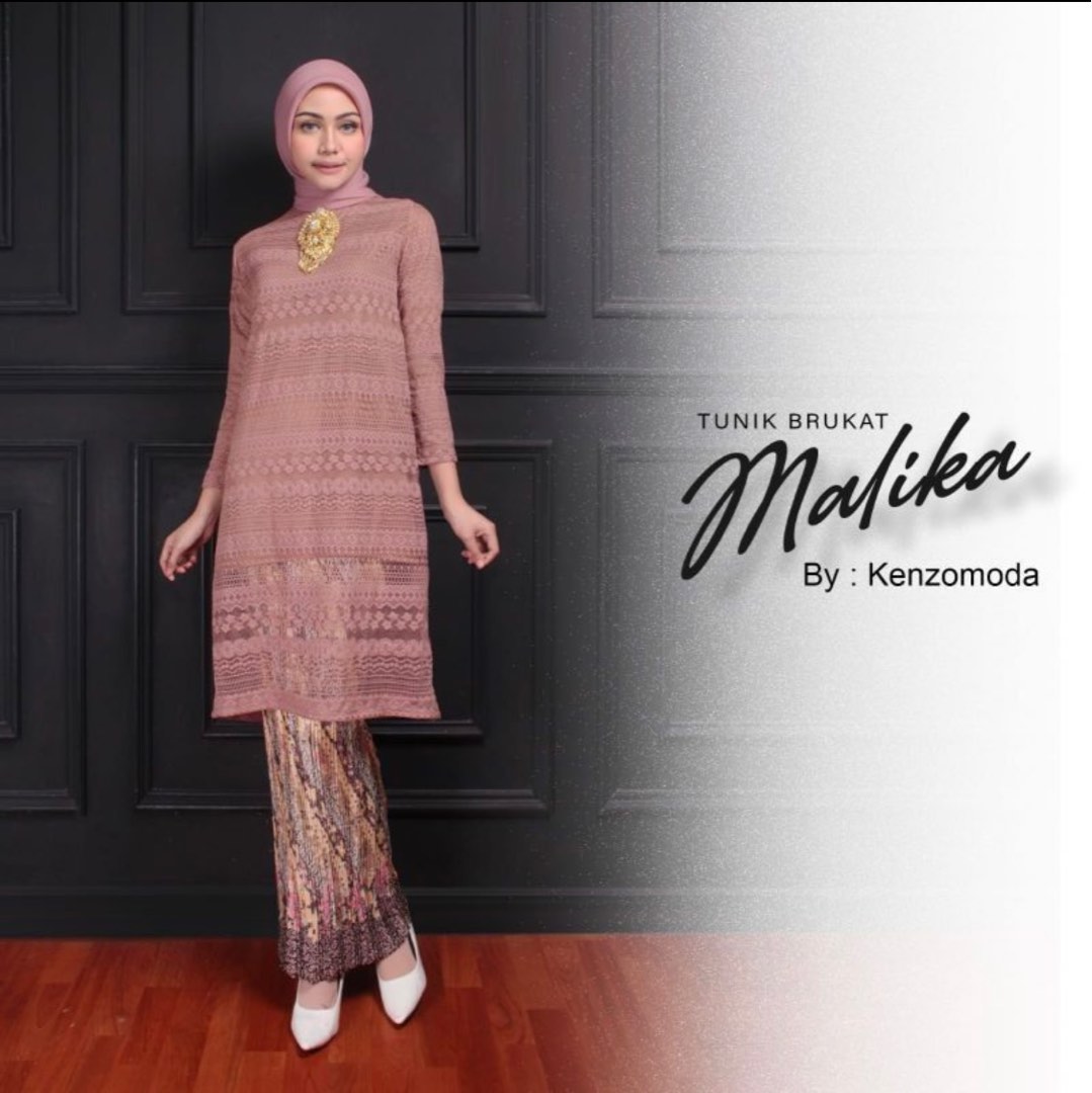 Baju Kurung Brukat Malika Nude Colour Women S Fashion Muslimah