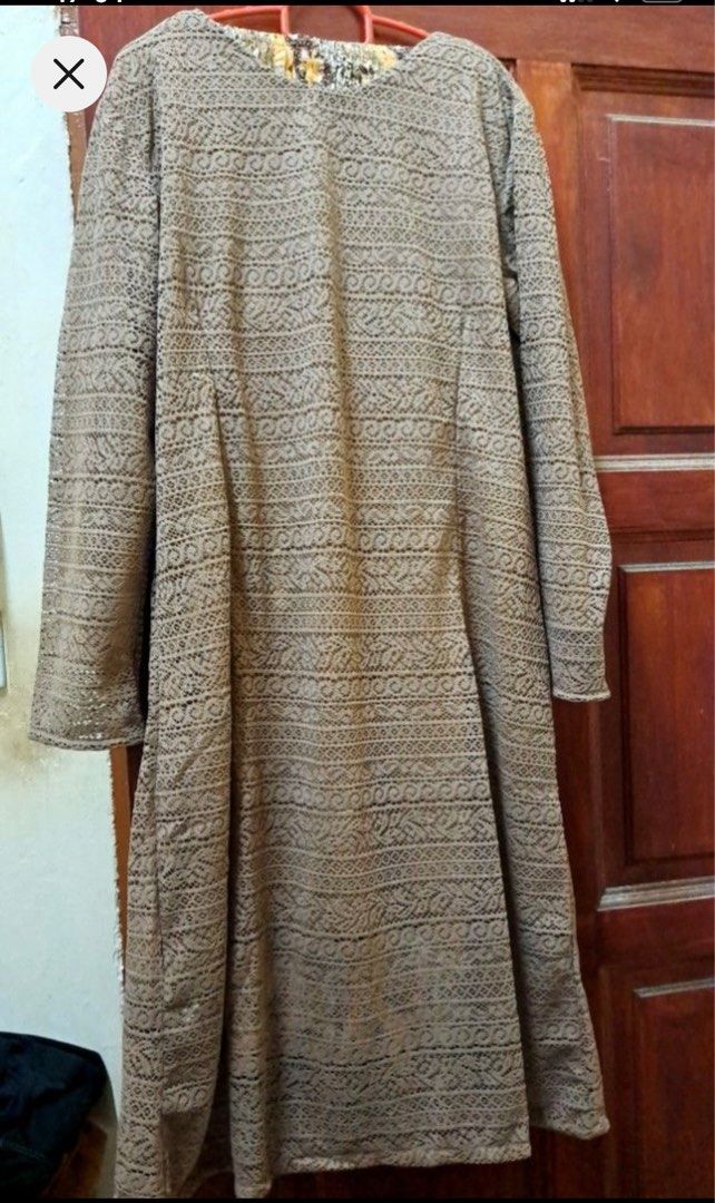 Baju Kurung Brukat Malika Nude Colour Women S Fashion Muslimah