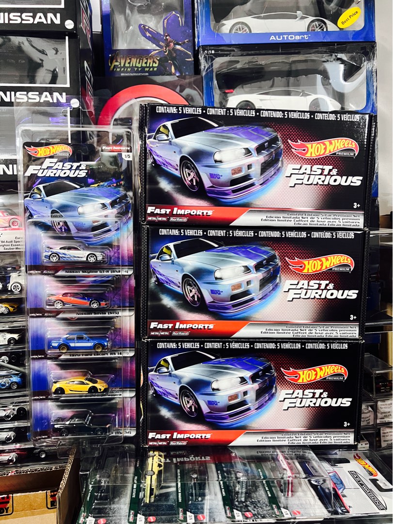 Hot Wheels Fast Furious Fast Imports Premium Sealed Box Set Of 5 R34 S15 Hobbies Toys